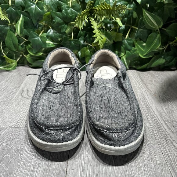 Hey Dude Mens Wally Woven Sneakers Shoes Slip On Gray Carbone Size 10 main image 7